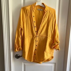 Yellow Button-Up Shirt